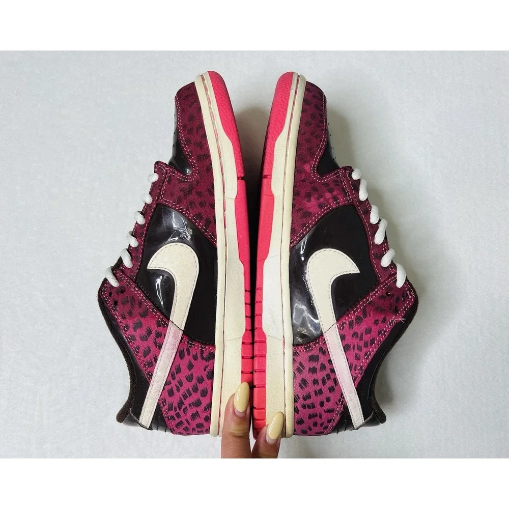 Nike Dunk Low GS Sail Dark Cinder‎ Laser Pink White Leopard 309601-211 Size 5.5Y